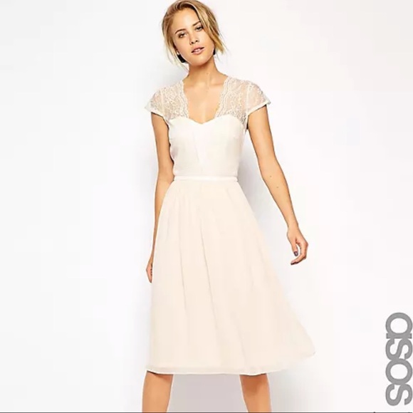 ASOS Scalloped Lace Midi Dress NWT - Picture 1 of 16